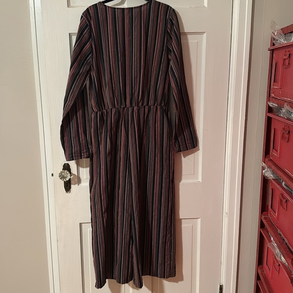 Universal Threads Women's Striped Tie Front Jumpsuit M Long Sleeve Long Sleeve - Picture 9 of 13